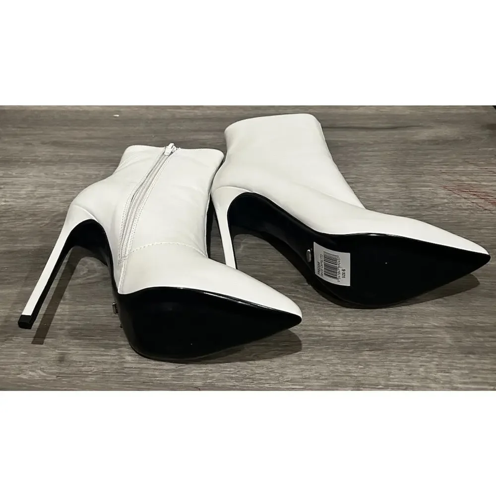 Tony Bianco Freddie White Capretto Leather Pointed Toe Ankle Boots Women’s US 6